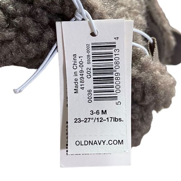 Old Navy Unisex Brown Sherpa Crib Slippers Baby 3-6 Months - Picture 6 of 8